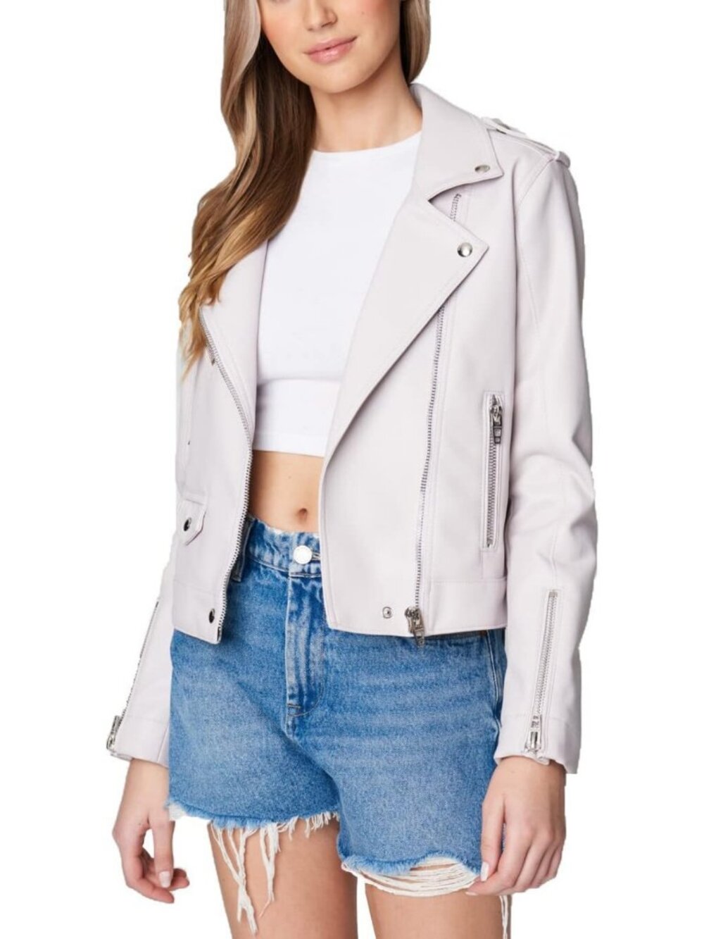 Chic Women's Moto Jacket - Stylish Faux Leather, Trendy Biker Style, Perfect Fit